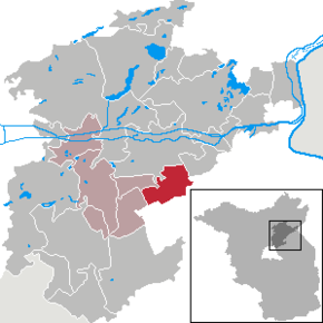 Poziția Breydin pe harta districtului Barnim