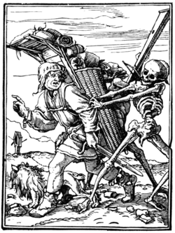 HOLBEIN'S DANCE OF DEATH THE PEDLAR