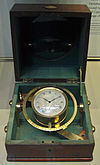 Marine chronometer made by Thomas Earnshaw (Senior) that was used on the HMS Beagle, on display at the British Museum