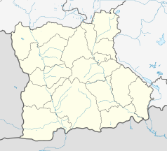 Mapa konturowa obwodu Błagojewgrad, u góry po lewej znajduje się punkt z opisem „Błagojewgrad”