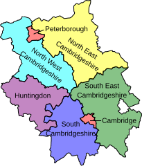 Map of parliamentary constituencies in Cambridgeshire 1997–2010