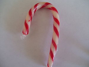 English: A candy cane.