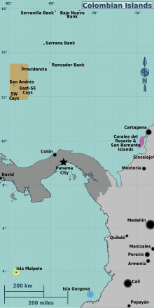 Колумбийские острова, регионы map.svg