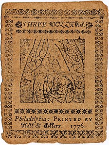 Continental Currency $3 banknote reverse (June 22, 1776).jpg