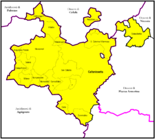 Diecéze Caltanissetta na mapě
