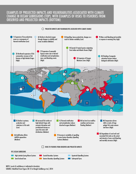 File:Examples of projected impacts and vulnerabilities associated with climate change.svg