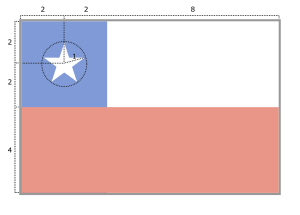 Construcción de la bandera de Chile.