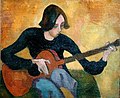 Nina Hamnett mit Gitarre, Öl auf Leinwand (1917/18)