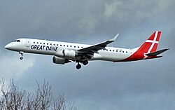 Embraer 195 OY-GDC der Great Dane Airline