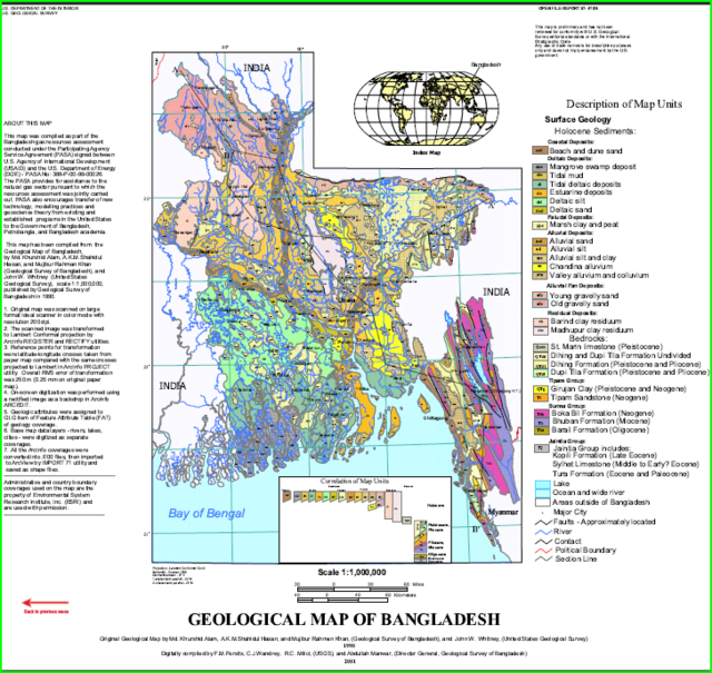 This is a geologic map of Bangladesh.