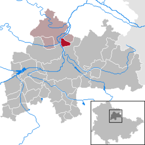 Poziția Griefstedt pe harta districtului Sömmerda