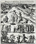 kuparipiirros Moran vuoden 1670 noitavainoista