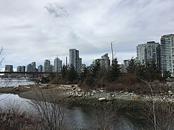 North view of Habitat Island from Hinge Park