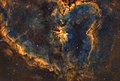 Heart Nebula captured on AT80ED on ASI294MC Pro with dualband filter. Captured 12-12-23 in North Carolina by Samantha Pickard Heart Nebula captured in Ha, Sii and Oiii Hubble Palette