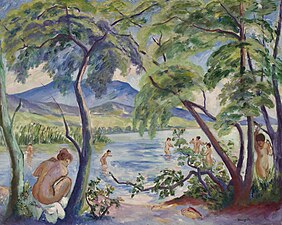 Landskab med badende, Colombier, 1917 Paysage aux baigneuses, Colombier