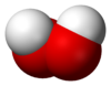 space filling model of the hydrogen peroxide molecule