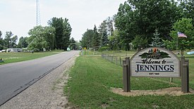 Welcome sign along S. La Chance Road