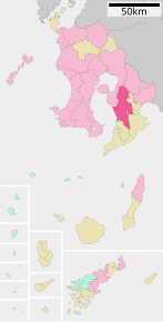 Poziția localității Kanoya