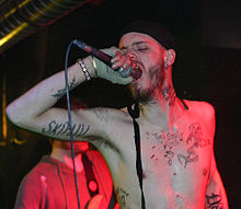 Kvarforth during a gig in Escape-Metalcorner, Vienna, Austria (2007)