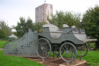 Lanchester car sculpture