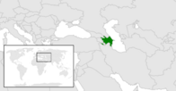 O hartă care arată localizarea Azerbaidjanului