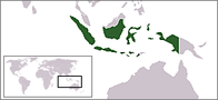 A map showing the location of Indonesia