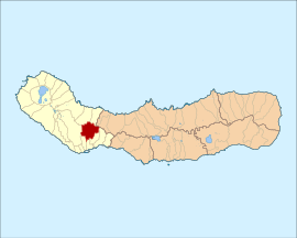 Location of the civil parish of Fajã de Cima in the municipality of Ponta Delgada