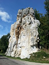 Le rocher de la Dube à Mérigny, en 2015.