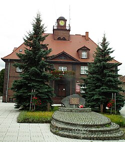 Town Hall in Małomice, seat of the gmina office