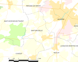 Mapa obce Saint-Baudelle