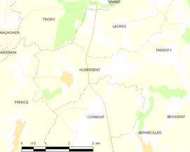 Mapa obce Hubersent
