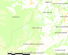 Mapa obce Camou-Cihigue