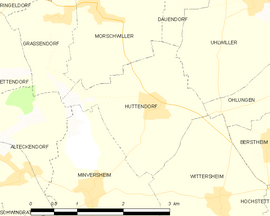 Mapa obce Huttendorf