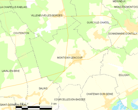 Mapa obce Montigny-Lencoup