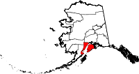 Боро Кенай на мапі штату Аляска highlighting
