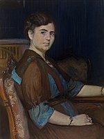 Porträt einer sitzenden Dame, Öl auf Leinwand, (1912)