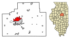 Poziția localității Normal, Illinois