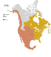 Map showing Non-Native Nations Claim_over NAFTA countries c. 1778