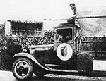 O camión do grupo La Barraca, rumbo a Vigo, no ano 1932