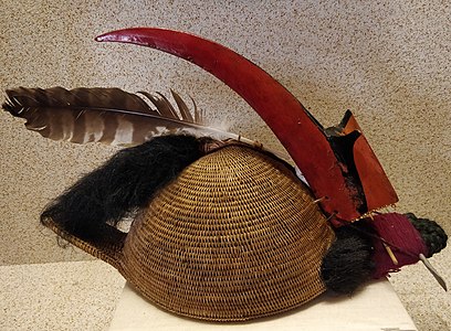 A headgear made of made of bamboo & horn-bill beak used by Nyishi people