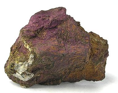 A sample of purpurite, or manganese phosphate, from the Packrat Mine in Southern California.