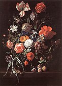 Rachel Ruysch, "Still-Life with Bouquet of Flowers and Plums", 1704, Royal Museums of Fine Arts of Belgium