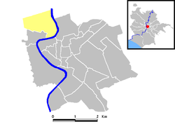 Kaupungin kartta, jossa Prati korostettuna. Rooman rionet