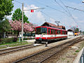 SLB-Triebwagen ET 47 im Bahnhof Bürmoos