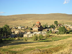 The village of Garnahovit with the imposing Church of S. Gevorg (center).