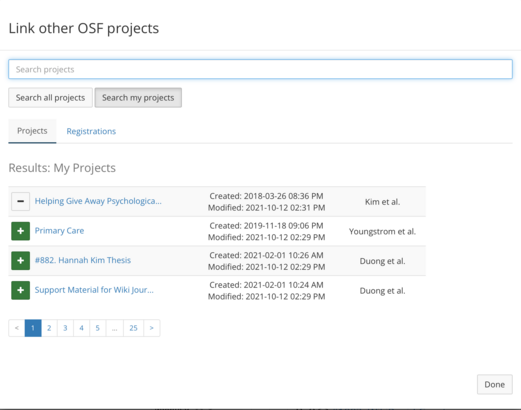 Start at the OSF dashboard 05