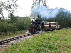 Dual gauge track in 2007. The 2 ft 6 in gauge rail has since been discontinued owing to the dominance of the 2 ft gauge.