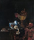 ウィレム・カルフ 『陶器とノーティラスカップ』（1662年）