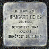 Stolperstein Schulze-Delizsch-Str. 6 Ochs Irmgard