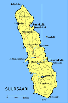 Karte der Insel Hochland (finn. Suursaari)